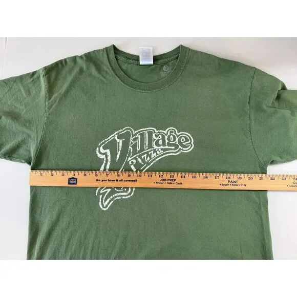 Village Pizza Athens Alabama Green Short Sleeve T Shirt Adult Size L Large - Picture 7 of 11